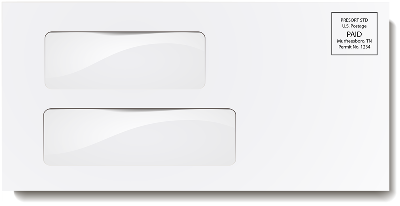 White Double Window Envelope